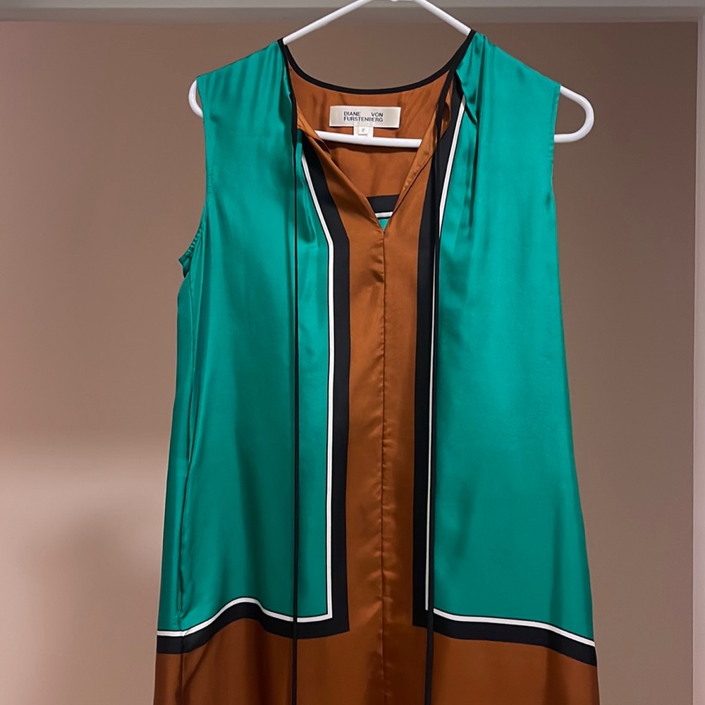 Diane Von Furstenberg Silk Color Block Dress